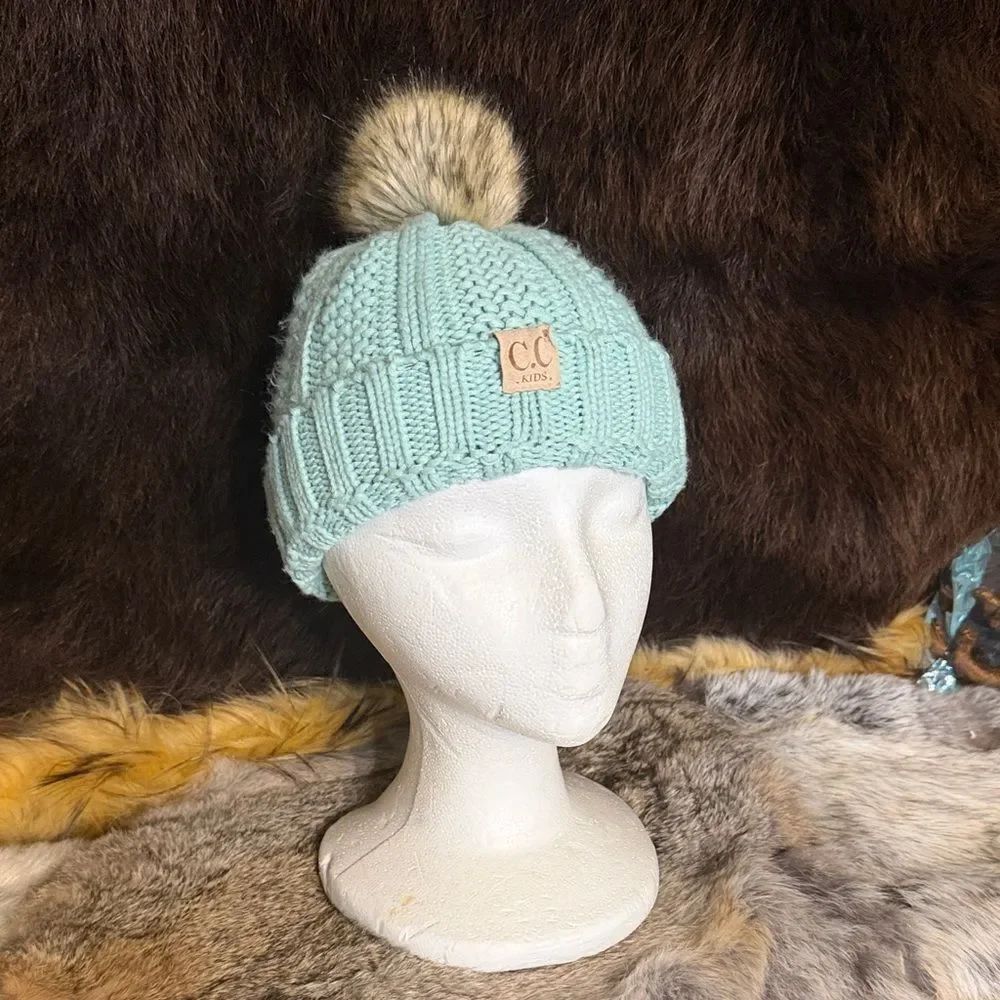 CC Knit Beanie with Pom Pom (3950)